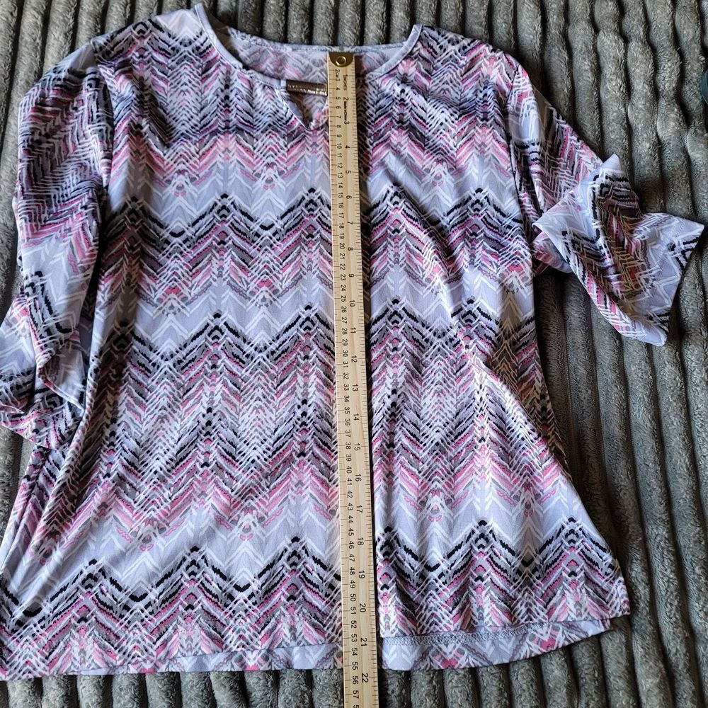 No brand Knit multicolored geometric patterned women's top S - Picture 2 of 4